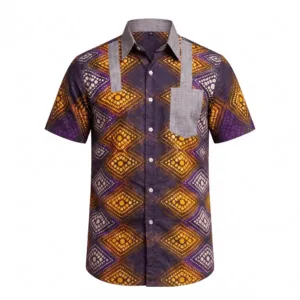 Modern African Print Men's Shirt