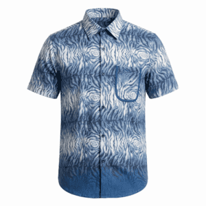 Men's Blue Tiger-Print Shirt