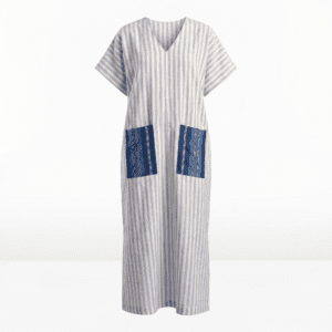 Luxury Light Blue Striped Boubou
