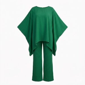 Elegant Poncho Top & Wide Leg Trouser