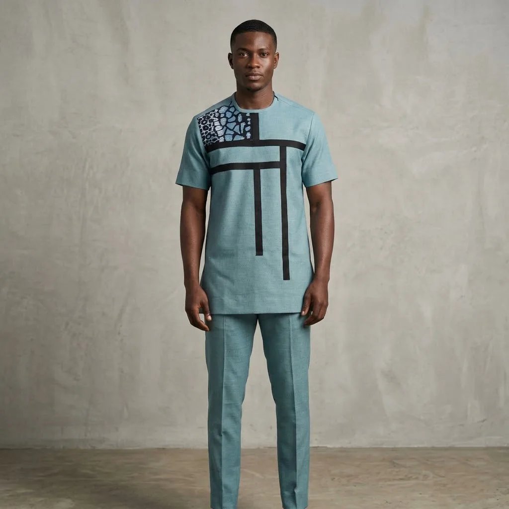 Mint Green Kaftan – 2 Piece Set - Image 2
