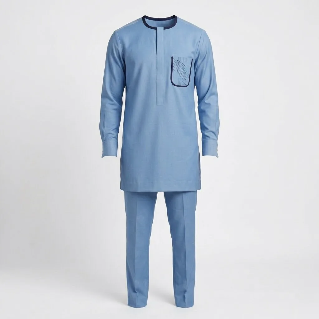 Powder Blue Kaftan – 2 Piece Set
