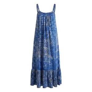 Indigo Blue Adire Maxi Sundress