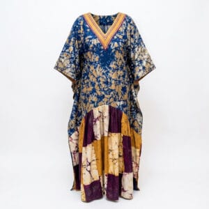 Multi-Pattern Boubou Dress – V-Neck