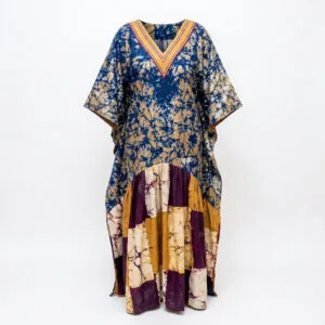 Multi-Pattern Boubou Dress – V-Neck