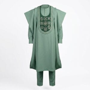 Premium Mint Green Men's Agbada