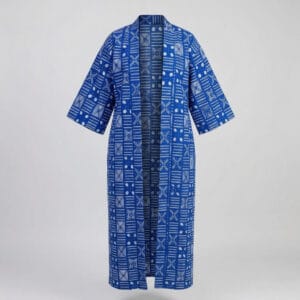 Royal Blue Geometric Graphic Print Kimono Jacket