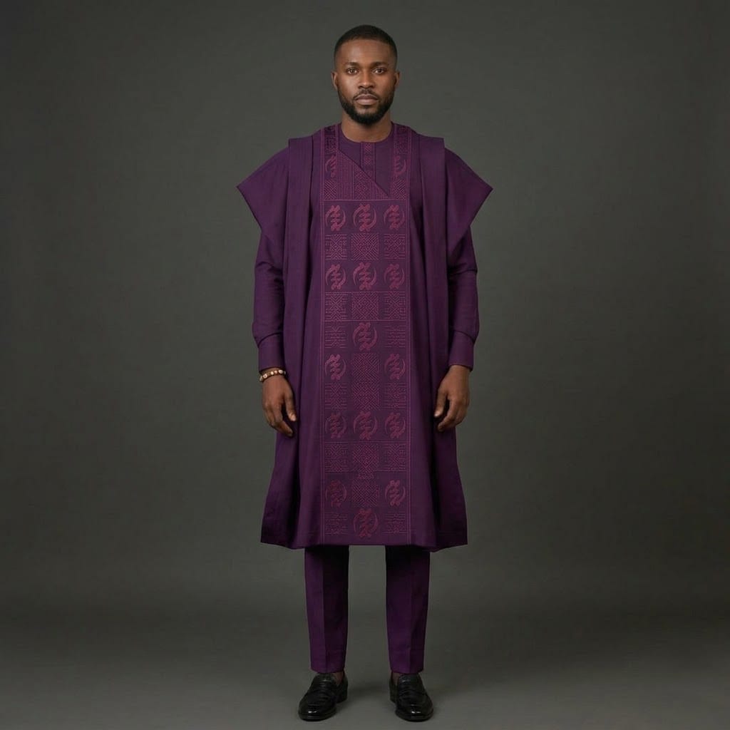 Regal Purple Agbada - Image 2