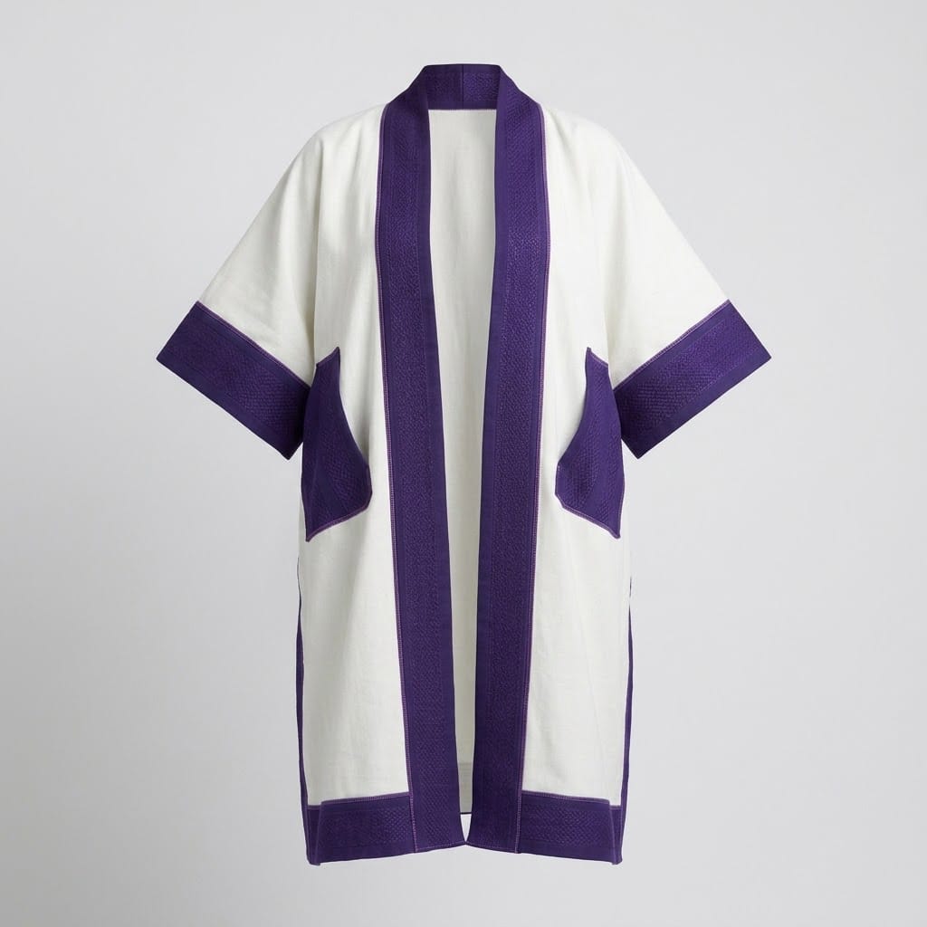 Luxury Women's Structured Longline Kimono Jacket - Image 3